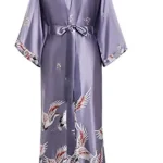 Vêtements de nuit en Satin pour femmes, Robe de mariée en soie, chemise de nuit décontractée, longue, en rayonne, Animal, Kimono