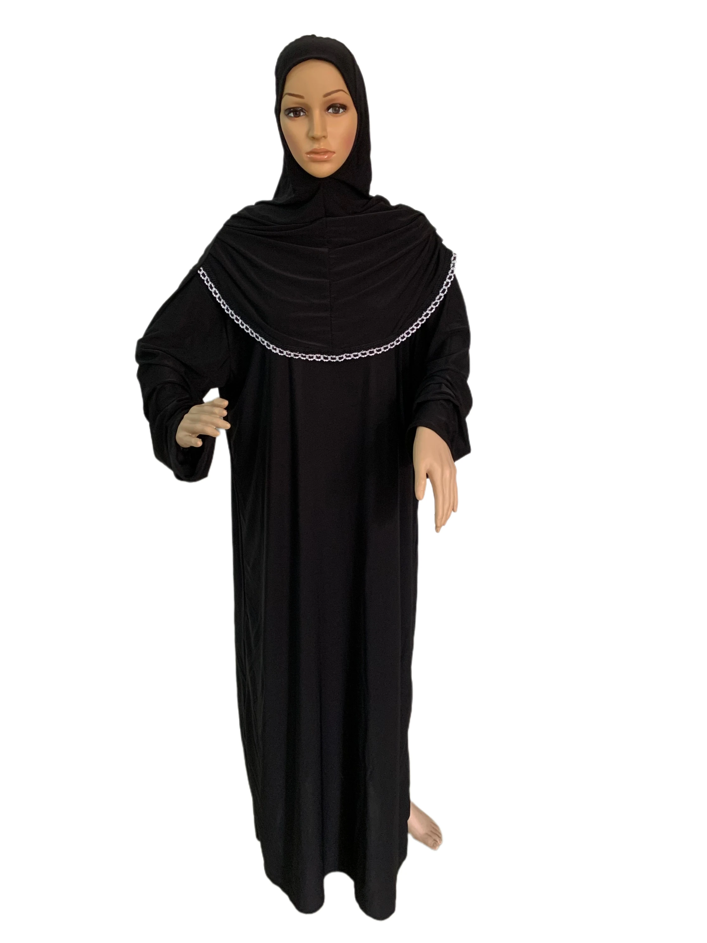 H118 taille libre robe musulmane avec hijab attaché prier khimar caftan burqa abaya robe hijab moyen-orient vêtements