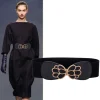 65cm mode féminine élastique classique noir ceinture large taille ceinture extensible pour les femmes cinch accessoires robe manteau vêtements ceinture