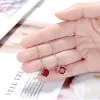 boucles d'oreilles à géométrie élégante, émeraude, rubis, argent 925, bijoux simples, pierres précieuses, accessoire pour femmes, vente en gros
