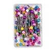 Épingles à coudre droites pour la confection de robes, tête de perle ronde colorée, points grossiers, outils de couture bricolage, positionnement, 38cm, 100 pièces par boîte