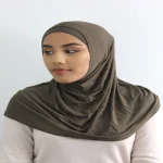 H037 jersey de coton de haute qualité plaine deux pièces tirer sur hijab écharpe islamique foulard prier foulards