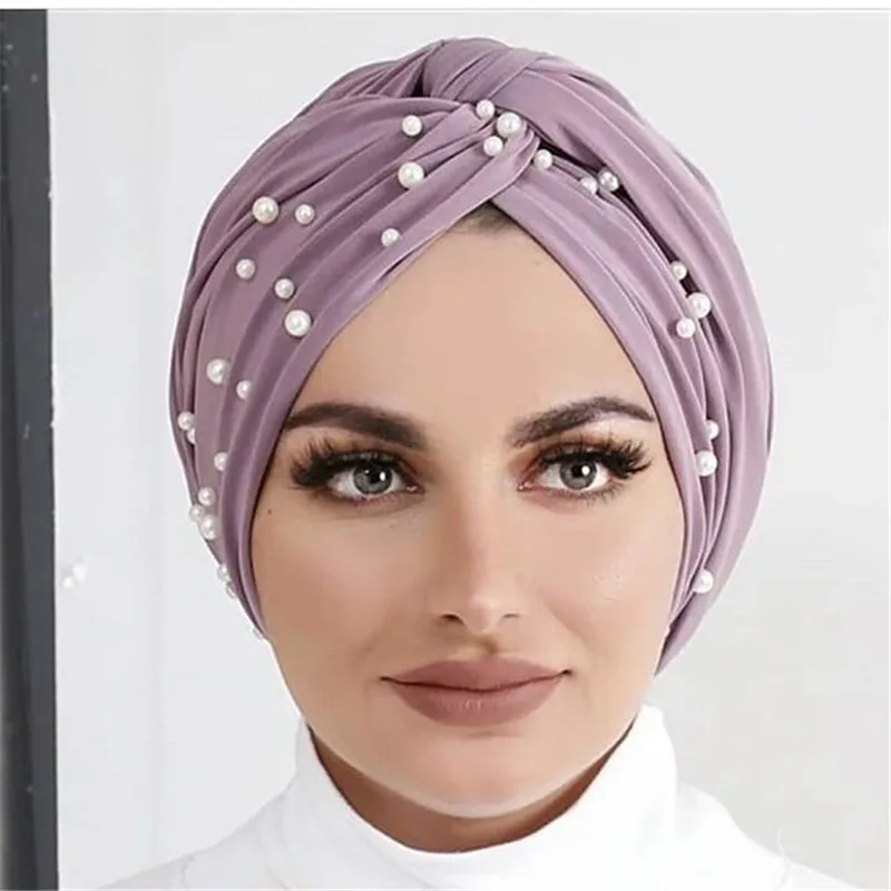 Mode musulmane femmes élastique velours perles Turban casquettes islamique Hijab Bonnet Musulman Femme foulard indien chapeau Turbante Mujer Mode musulmane femmes élastique velours perles Turban casquettes islamique Hijab Bonnet Musulman Femme foulard indien chapeau Turbante Mujer