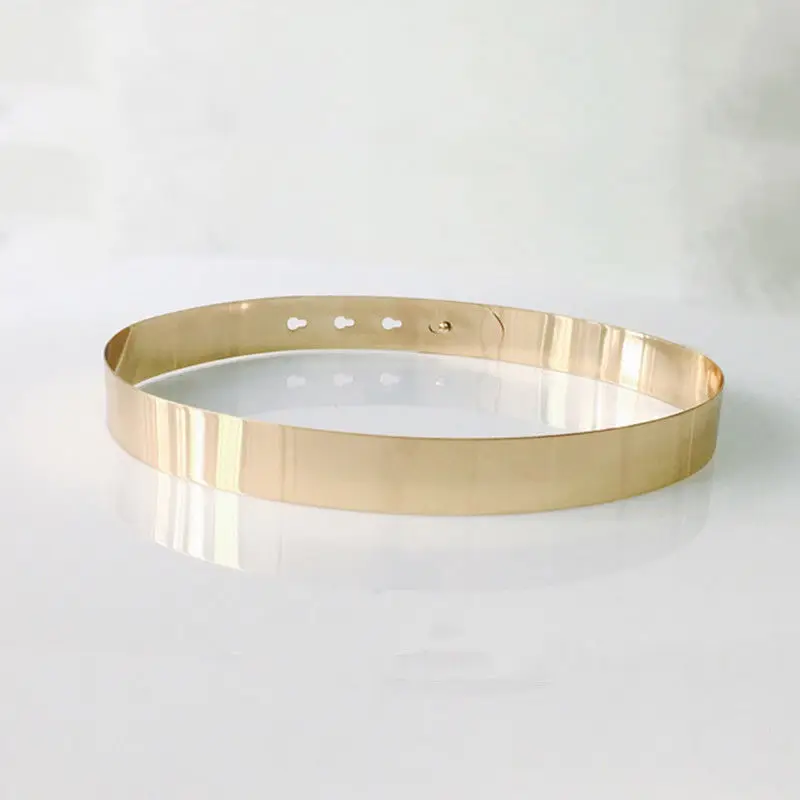 Ceinture de taille vintage élégante pour femme, métal Bling, or, argent, fête, environnement simple et réglable