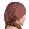 turban de couleur unie en diamant pour femmes, couvre chef musulman, fin, intérieur d'été, hijab, couvre chef indien, 2020