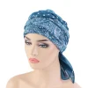 bohimina style imprimé voile foulard bonnet pour femmes islamique hijab chapeaux multifonction musulman écharpe turban cheveux foulards