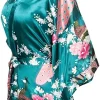 satin soie femmes mariage robe de demoiselle d'honneur sexy grue imprimer peignoir court long kimono robe de nuit robe mode robe de chambre femme