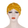 mode musulmane femmes élastique velours perles turban casquettes islamique hijab bonnet musulman femme foulard indien chapeau turbante mujer