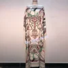 robe maxi en soie pour femmes, style bohémien, caftan, africain, ample, manches chauve souris, robe musulmane