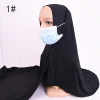 Écharpe hijab en coton extensible avec trou d'oreille pour femme, foulard de sauna musulman, enveloppe la tête, châle de cou islamique, prêt à vitation