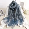foulard en soie femmes doux long automne hiver foulards mode 2025 solide plaid châles et enveloppes haute qualité foulard pashmina hijab
