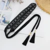 ceinture tressée à pampilles pour femmes, corde de taille fine tricotée, style boho, accessoires pour robe, nouvelle collection