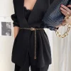 femmes en cuir taille chaîne ceinture doré corps robe ceinture ceinture mini mode femme mince chaîne tissu accessoires taille bandes