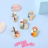Épingles en émail de visage abstrait pour hommes et femmes, broches en métal d'art de portrait géométrique moderne, insignes d'animaux, épingles, cadeau, accessoires
