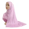 h205 modal coton jersey doux longue écharpe avec strass rectangulaire hijab dame foulard châle femmes bonnet chapeau casquettes