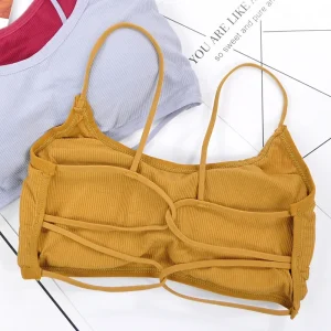 Beauté dos Yoga soutien-gorge femmes rembourré soutien-gorge de sport amovible soutien-gorge d&rsquo;entraînement sans fil Fitness soutien-gorge élastique mince bandoulière soutien-gorge d&rsquo;entraînement