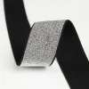bande élastique en soie or argent, 5/10 mètres, 25 50mm, sangle en caoutchouc polyester, bricolage, ceinture de jupe, accessoires de couture