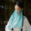 hanfu – voile de couleur unie pour femme, couverture antique, résistant au soleil, semi transparent, polyvalent, protection contre la poussière, masque d'opéra cosplay