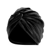 bonnet turban en velours doublé de satin pour femme, enveloppement de sauna doux, chapeau musulman sous hijab, bonnet élastique, turbans torsadés, hiver 2022
