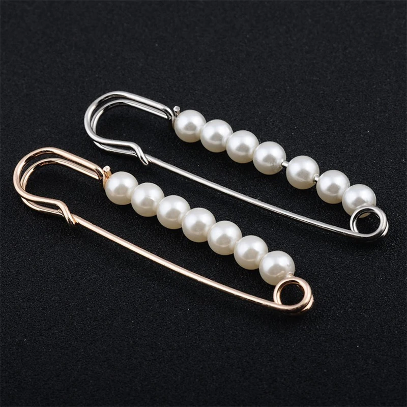 Broche de perles d'imitation vintage, épingles de sûreté, ornements de bijoux pour écharpe, manteau, sac, accessoires de décoration de vêtement, mode