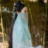 hanfu – voile de couleur unie pour femme, couverture antique, résistant au soleil, semi transparent, polyvalent, protection contre la poussière, masque d'opéra cosplay