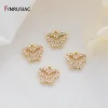bijoux à bricoler soi même faisant 6 types 14k véritable plaqué or pavé réglage zircon petite mini fée/papillon/violon/hamsa pendentifs breloques