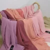 Écharpe hijab en mousseline de soie unie pour femme, châle de sauna, vêtements musulmans islamiques, pour le ramadan, 72x175cm