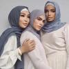 nouvelle mode femmes solide mousseline de soie foulard prêt à porter instantané hijab écharpe musulman châle islamique hijabs arabe enveloppement foulards