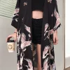 kimono traditionnel japonais pour femme, cardigan grue, peignoir samouraï, vêtement finlandais, blouse cosplay