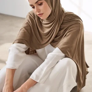 JTVOCalculator-Foulard Hijab en Jersey pour Femme Musulmane, Voile Flexible Premium, Écharpe Ronde pour la Tête, Écharpe de Sauna, Turban Islamique, Nouvelle Collection 2021