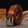 nouvelle ceinture tressée pour hommes ceinture tissée de luxe en cuir véritable sangles de vache tricoté à la main concepteur hommes pour jean ceinture hommes ceintures