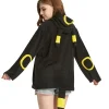 brillant femmes hommes sweat à capuche zippé avec oreilles queues cosplay costume veste à capuche manteau vêtements d'extérieur sweat à capuche