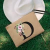 pochette simple en lin pour enterrement de vie de jeune fille, sac de plage, vacances, voyage, cadeau de mariage