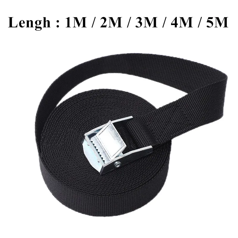 Nouveau 1M/2M/3M/4M/5M boucle noire ceinture d’arrimage sangles de chargement pour voiture moto vélo boucle en métal corde de remorquage ceinture à cliquet solide Nouveau 1M/2M/3M/4M/5M boucle noire ceinture d’arrimage sangles de chargement pour voiture moto vélo boucle en métal corde de remorquage ceinture à cliquet solide