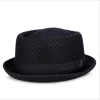 chapeau de paille plat en maille respirante, chapeaux de soleil pliables, casquettes de fête décontractées, fedora, rétro, angleterre, jazz, ander