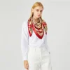 foulard de luxe en soie pour femmes, foulard d'été en satin, hijab à tête carrée pour dames, châles de marque 90x90, foulard en soie hijab musulman