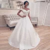 personnalisé automne robes novias boda robe de mariée satin robes de mariée pure robe hochzeitskleid bestidos para bodas sexy ivoire