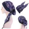 turban hijab musulman pour femmes, chapeau de chimio contre le cancer, casquette à imprimé floral, écharpe de tête pour la perte de cheveux, bandana commandé, vêtements de sauna pré noués ronds