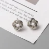 boucles d'oreilles pour femmes rock lisse petit noeud en métal torsion fleur boucles d'oreilles punk fête bijoux saint valentin cadeau bijoux