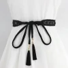Ceinture tressée à pampilles pour femmes, corde de taille fine tricotée, style Boho, accessoires pour robe, nouvelle collection