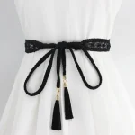 Ceinture tressée à pampilles pour femmes, corde de taille fine tricotée, style Boho, accessoires pour robe, nouvelle collection