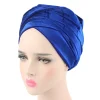 casquettes turban hijab en velours de couleur unie pour femmes musulmanes, écharpe de tête, chapeau à longue queue, enveloppe africaine, bonnet islamique sous écharpe