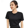 chemisier de sport en nylon pour femmes, haut court décontracté, pour fitness, dos nu, respirant, gym, jogging, entraînement, chemises à manches courtes