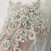 Appliques en cristal strass, col en dentelle de perles de cristaux de Tulle avec support en dentelle, ceinture de robe de mariée, couverture de mariée 15×20