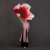 voile de soie blanc bordeaux, une paire pour femmes, grand voile de danse en soie fluide et coloré, drapeau peint à la main, banderole, danse du ventre