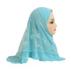 h043 belle petite fille hijab avec filet de fleurs mignon hijab chapeaux casquettes pour femmes peuvent s'adapter aux filles de 2 à 6 ans foulard de bébé musulman