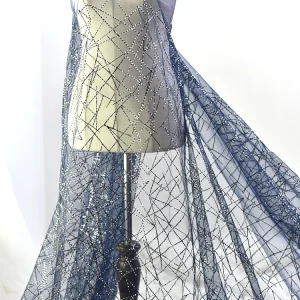 Tissu à paillettes printemps été 3mm, maille de perles, robe de soirée pour femmes, tissu brodé à paillettes