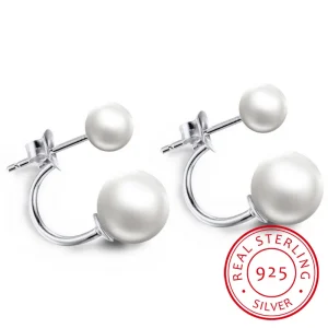 Boucles d&rsquo;oreilles élégantes en perles de coquillage pour femmes, bijoux en argent 925, clous d&rsquo;oreilles à la mode de Style coréen, cadeau de rencontre pour fille douce