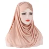 foulard en coton musulman pour femme, hijab uni avec châles et enveloppes de perles, turban prêt à porter, 2024
