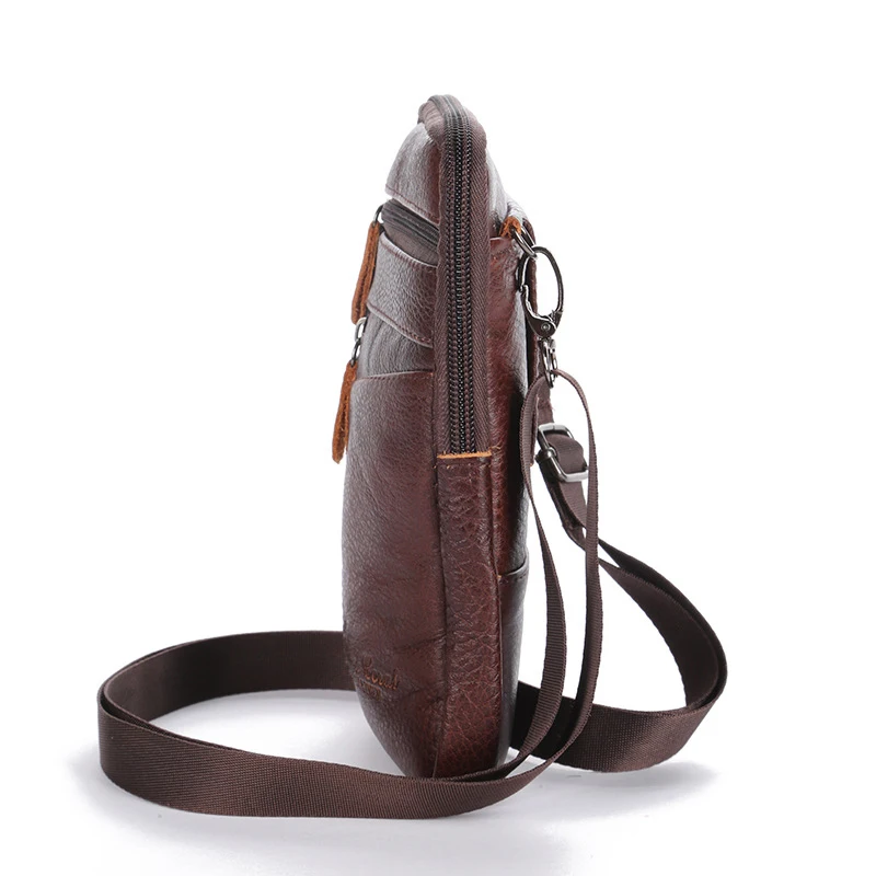 Pochette de téléphone en cuir pour hommes, sac de ceinture, sac à bandoulière, sac de taille Vintage multifonction pour l'extérieur, sac de taille suspendu pour loisirs